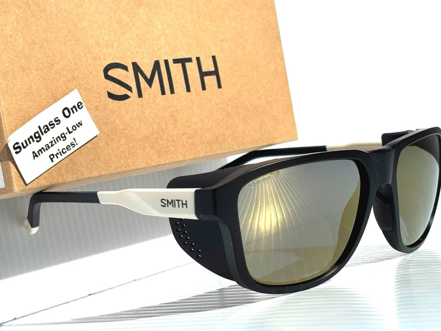 Smith Optics EMBARK North Face Black & White POLARIZED Gold Mirror Lens Sunglass TNF