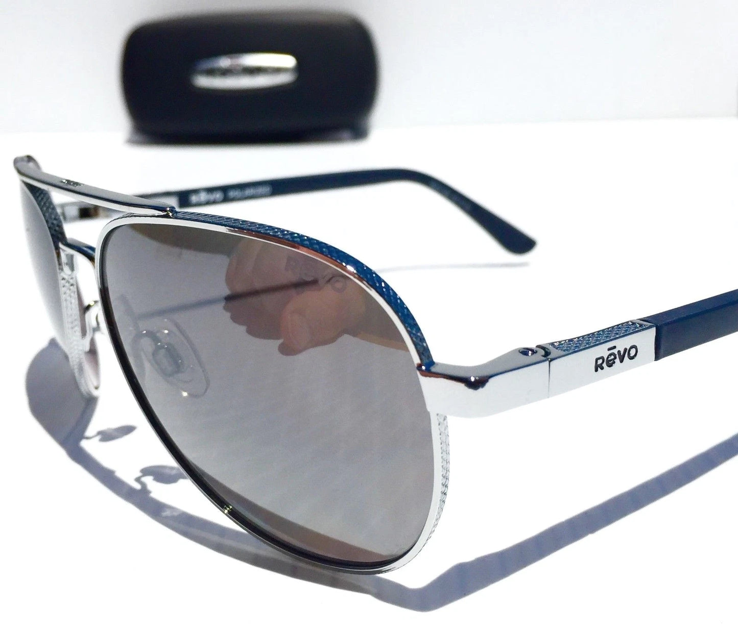 REVO Raconteur Aviator CHROME POLARIZED Grey Graphite Lens Sunglass RE 1011 03 GY