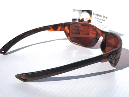 Costa Del Mar WHITETIP Matte Retro Tortoise POLARIZED Green 580P Lens Sunglass WTP 66