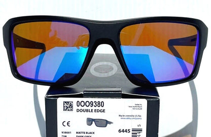 Oakley DOUBLE EDGE Matte Black Frame POLARIZED Galaxy Blue Lens Sunglass oo9380