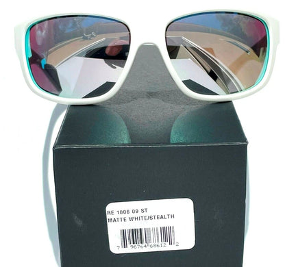 REVO BASELINER White POLARIZED Stealth Chrome Mirrored Lens Sunglass RE 1006 09 ST