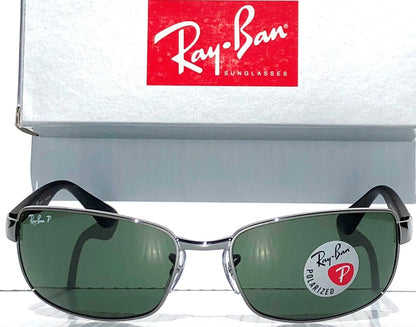 Ray Ban Gunmetal & Black Frame POLARIZED Green G15 Lens Sunglass RB 3478 004/58