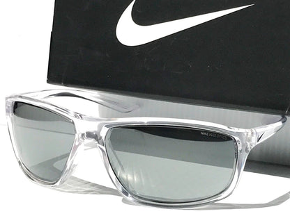 NIKE ADRENALINE Clear Grey MAX Optics Silver Mirror Lens Sunglass EV1112 900