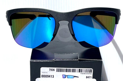 Oakley SLIVER EDGE Steel Grey Frame POLARIZED Sapphire Blue lens Sunglass oo9413-06