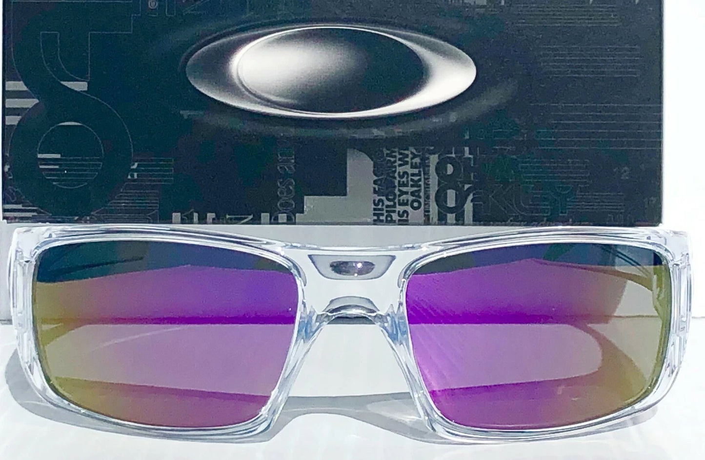 Oakley CRANKSHAFT Shiny Clear Frame POLARIZED Galaxy Violet Purple Mirror Lens Sunglass 9239-04- Two-Lens Bundle!