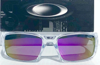 Oakley CRANKSHAFT Shiny Clear Frame POLARIZED Galaxy Violet Purple Mirror Lens Sunglass 9239-04- Two-Lens Bundle!