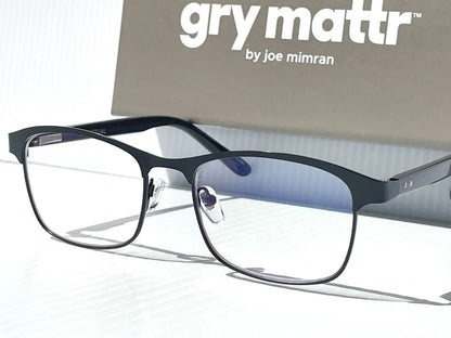 Gry Mattr DESIGNER READERS Matte Black Frame PUNCTUAL Blue Light Blocking Eyewear