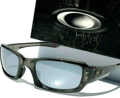 Oakley FIVES Squared Grey Smoke POLARIZED Galaxy Chrome Mirror Sunglass 9238- Two-Lens Bundle!