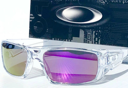 Oakley CRANKSHAFT Shiny Clear Frame POLARIZED Galaxy Violet Purple Mirror Lens Sunglass 9239-04- Two-Lens Bundle!