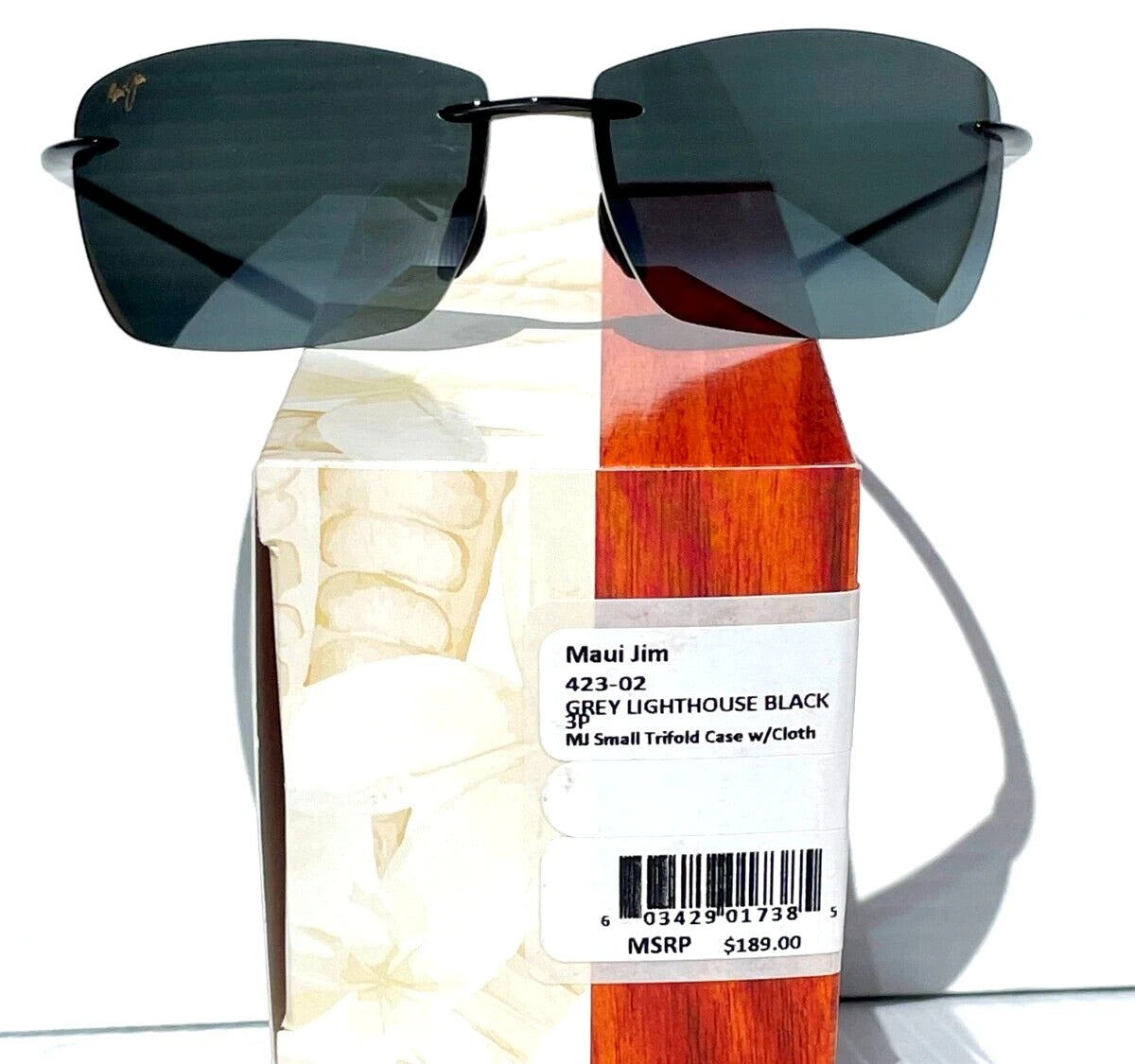 Maui Jim LIGHTHOUSE Gloss Black Frame POLARIZED Grey Lens Sunglass 423-02