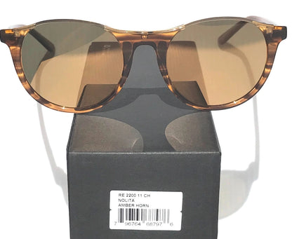REVO NOLITA Amber Horn POLARIZED Champagne Gold Lens Sunglass RE 2200 11 CH