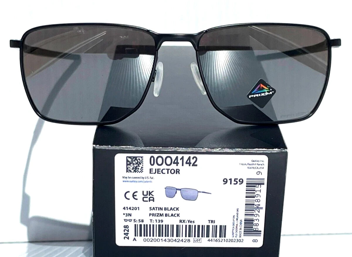 Oakley EJECTOR Satin Black Frame PRIZM Black Lens Sunglass oo4142-01