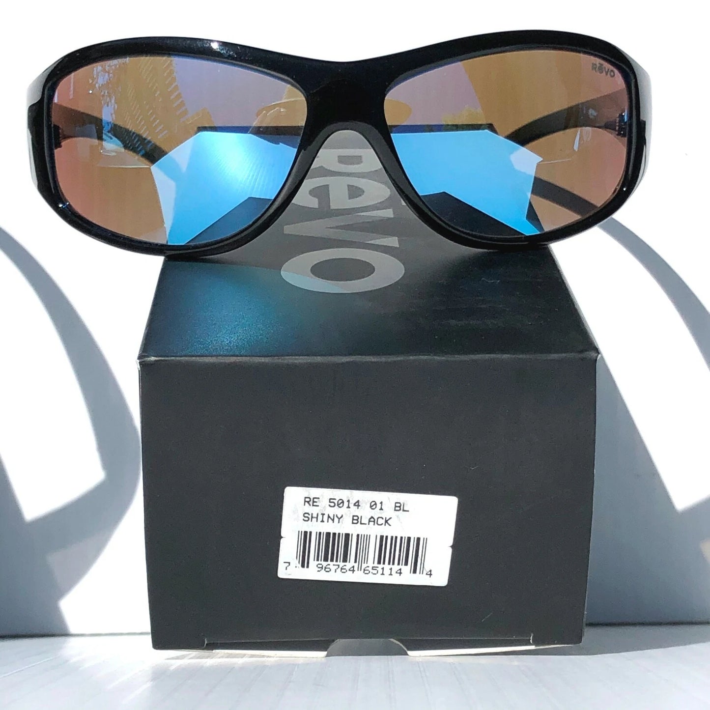 REVO TANDER Black POLARIZED Blue Water Lens Sunglass RE 5014 01 BL