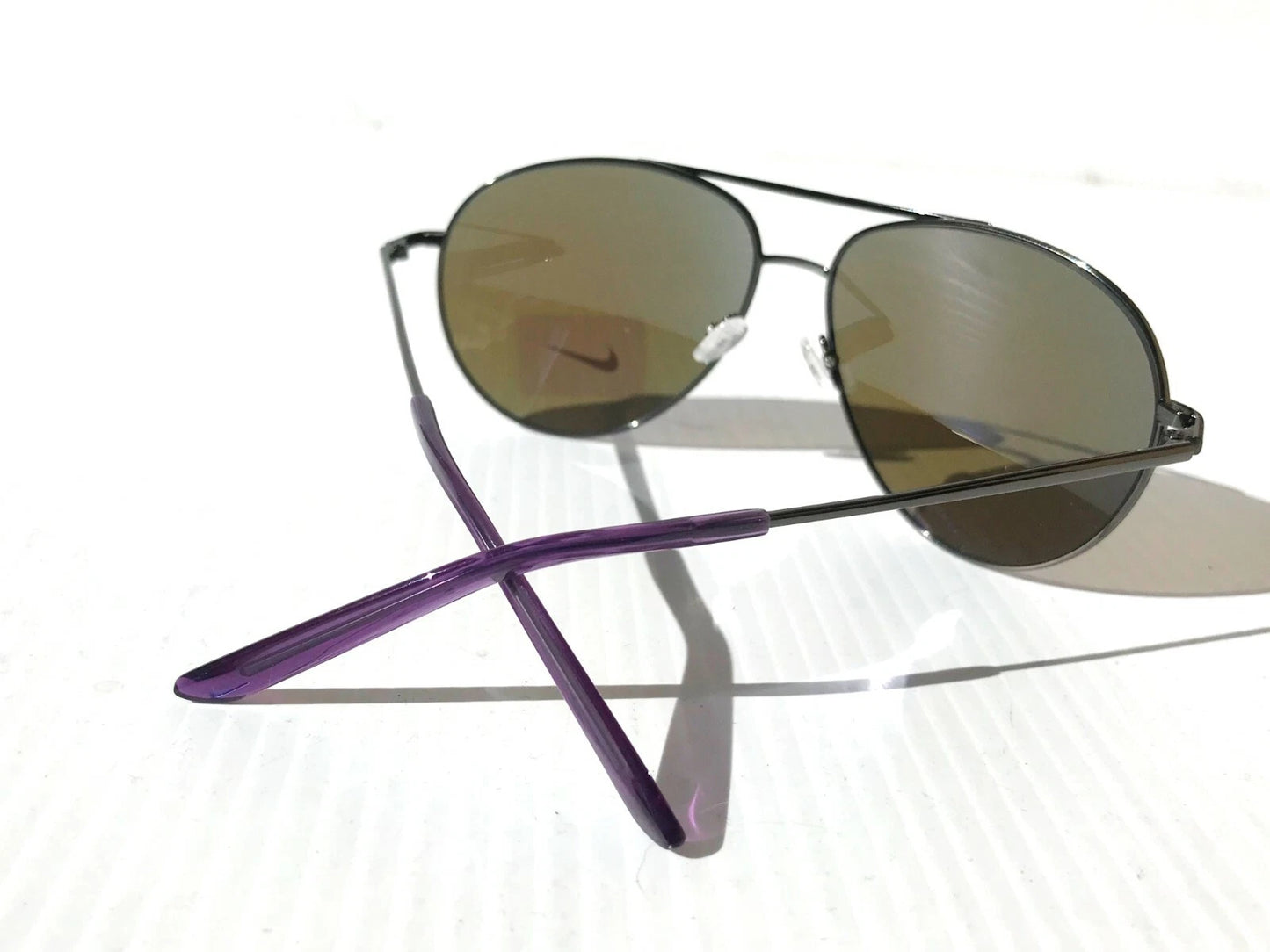 NIKE Chance Gunmetal Chrome Aviator Frame Blue Mirrored Lens Sunglass EV1218 055