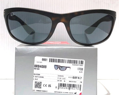 Ray Ban BALORAMA Matte Havana Frame Dark Blue Lens Sunglass RB 4089 894/56