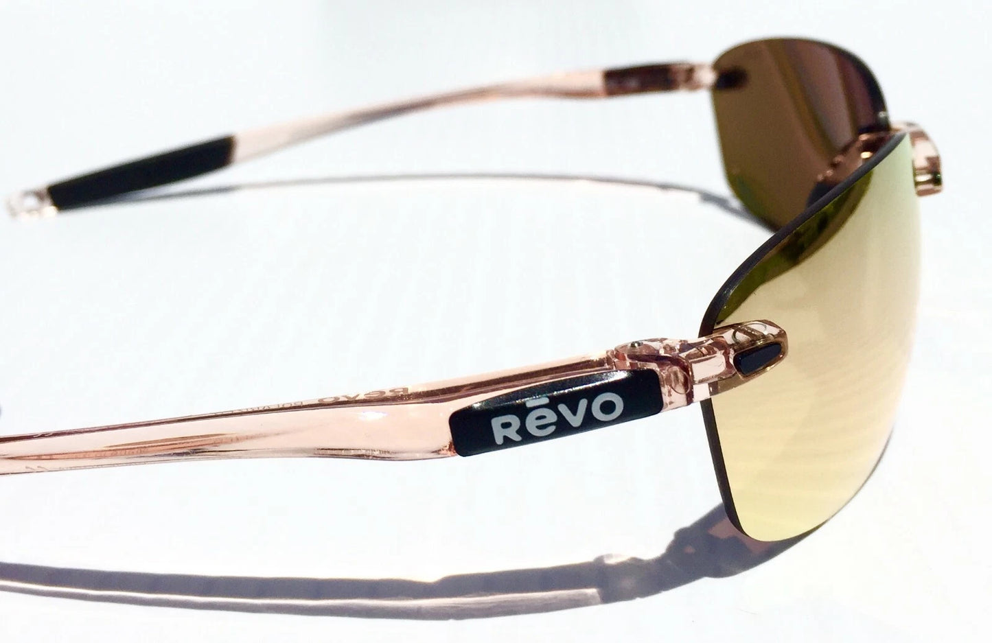 REVO DESCEND N Blush Crystal POLARIZED Champaign Rose Lens Sunglass RE 4059 10 CH