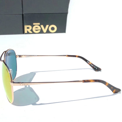 REVO RELAY S Shiny Gold POLARIZED Red Mirror Lens Sunglass RE 1014 04 SP