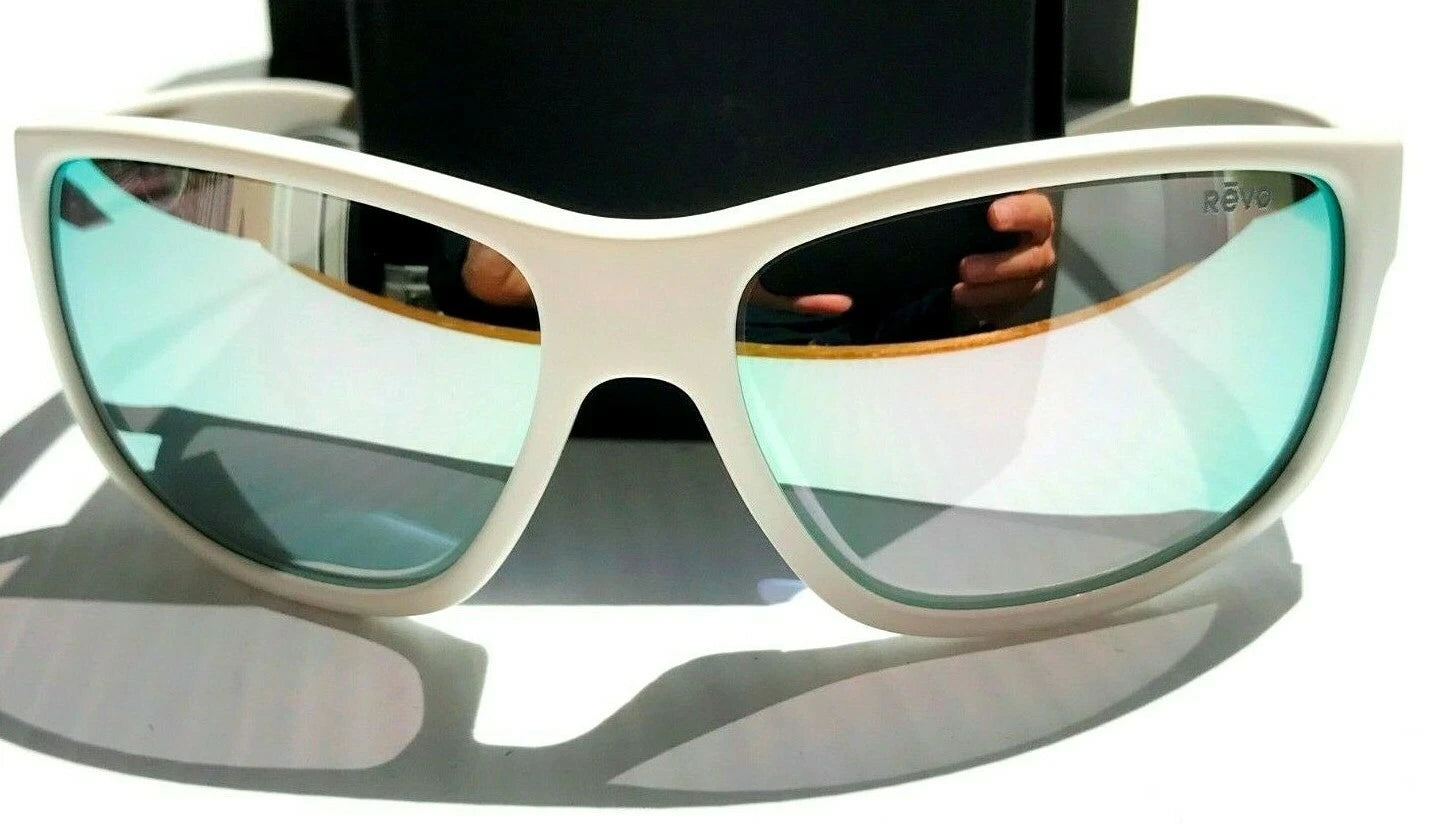REVO BASELINER White POLARIZED Stealth Chrome Mirrored Lens Sunglass RE 1006 09 ST