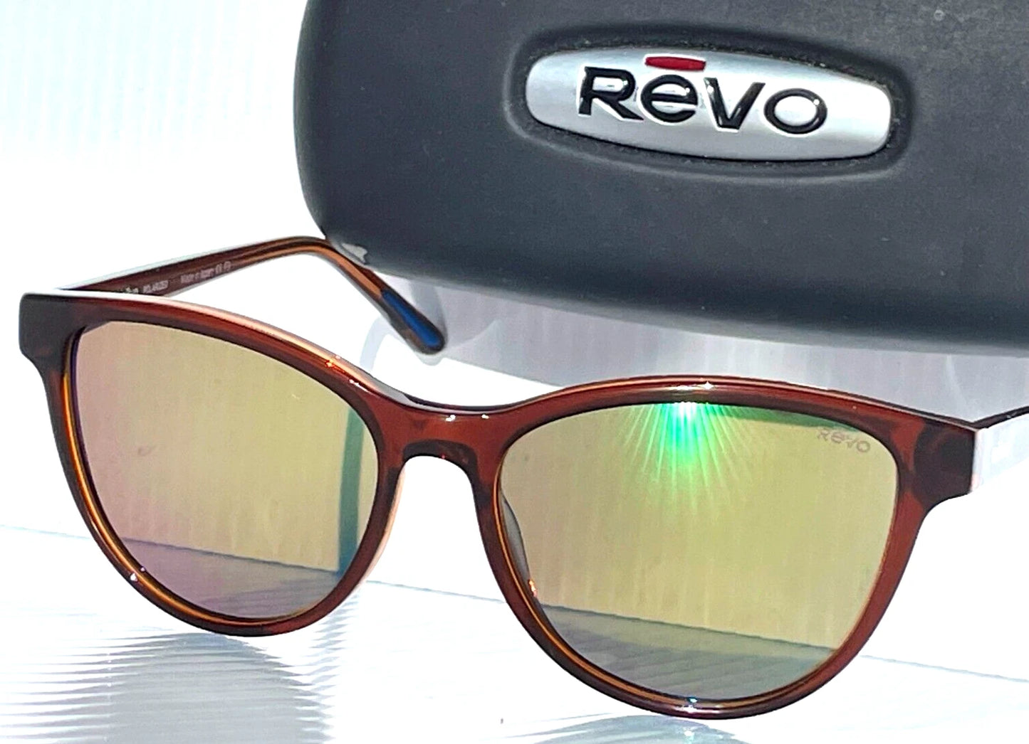 REVO DAPHNE Brown POLARIZED Green Lens Sunglass RE 1101ECO 02 GN