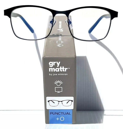 Gry Mattr DESIGNER READERS Matte Black Frame PUNCTUAL Blue Light Blocking Eyewear