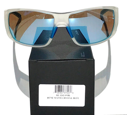 REVO DUNE Matte Crystal Clear POLARIZED Blue Lens Sunglass RE 1202 09 BL