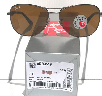 Ray Ban Matte Gunmetal POLARIZED Brown Lens Sunglass RB3519 029/83