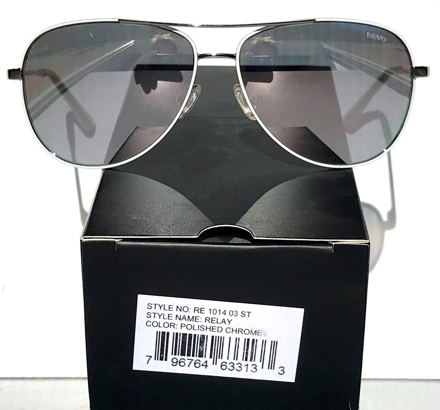REVO RELAY Shiny Chrome Aviator POLARIZED Chrome Lens Sunglass RE 1014 03 ST