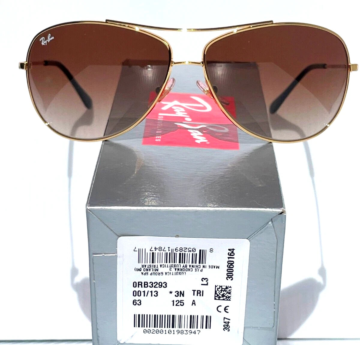 Ray Ban Shiny Gold Frame Brown Lens Sunglass RB3293 001/13