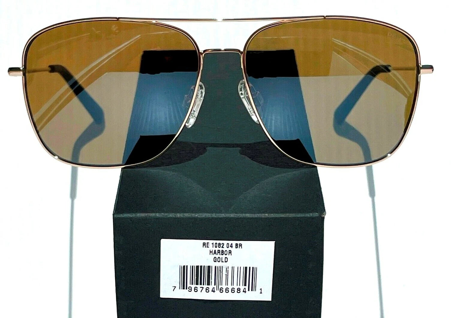 REVO HARBOR Shiny Gold Aviator POLARIZED Bronze Lens Sunglass RE 1082 04 BR