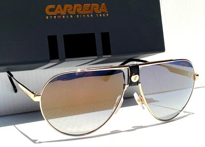 CARRERA 1033 Gold Frame with Black Gold-Blue Shift Lens Sunglass 02M2-1V