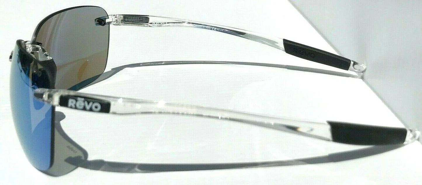 REVO DESCEND CLEAR Crystal POLARIZED Blue Water Lens Sunglass RE 1070XL 09 BL