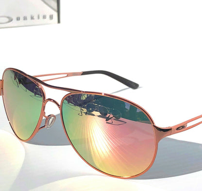 Oakley CAVEAT in Rose Gold Frame with POLARIZED Galaxy Rose Gold lens Sunglasses oo4054 - Two-Lens Bundle!