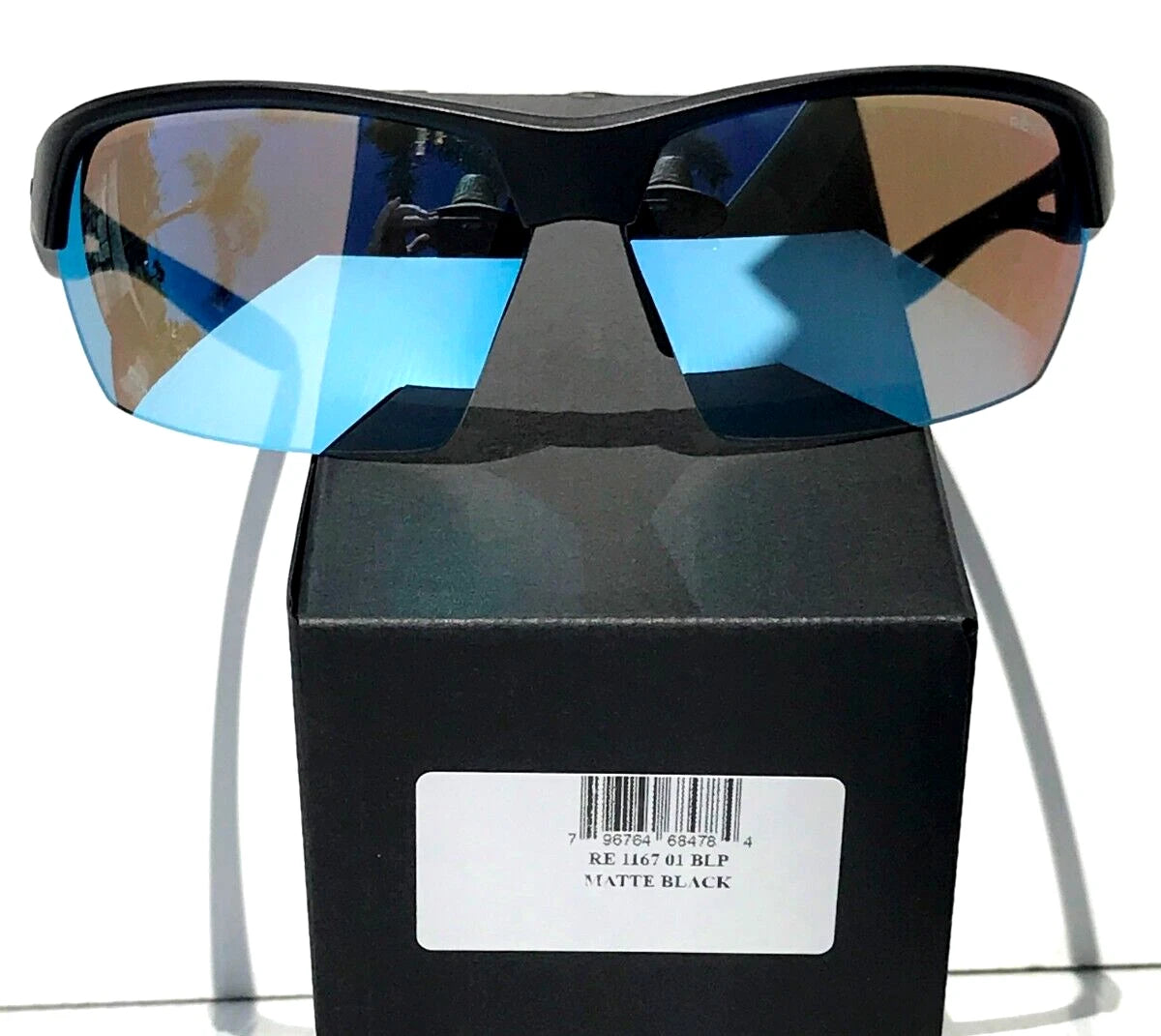 REVO JETT Matte Black POLARIZED Blue Water Lens Sunglass RE 1167 01 BLP