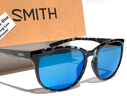 Smith Optics LAKE SHASTA Sky Tortoise ChromaPop POLARIZED Blue Mirror Lens Sunglass