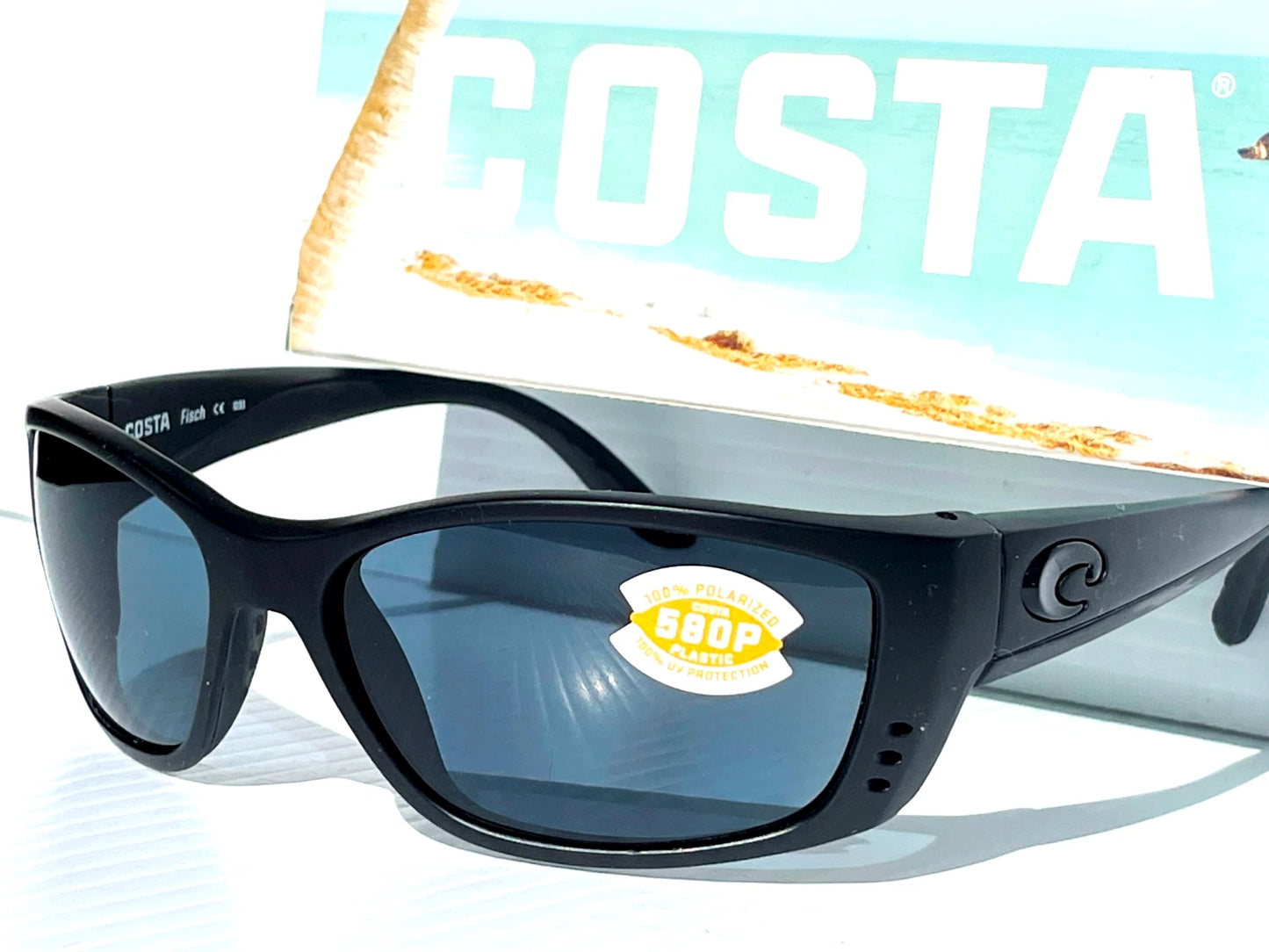 Costa Del Mar Fisch BLACKOUT POLARIZED Gray Lens 580P Sunglass FS 01 OGP