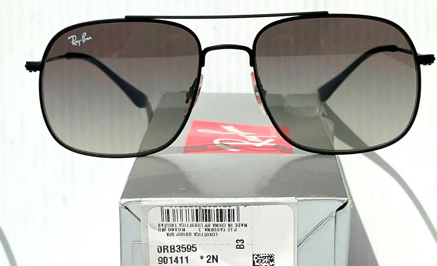 Ray Ban ANDREA Matte Black Frame with Brown Gradient 59mm Sunglass RB 3595 9014/11