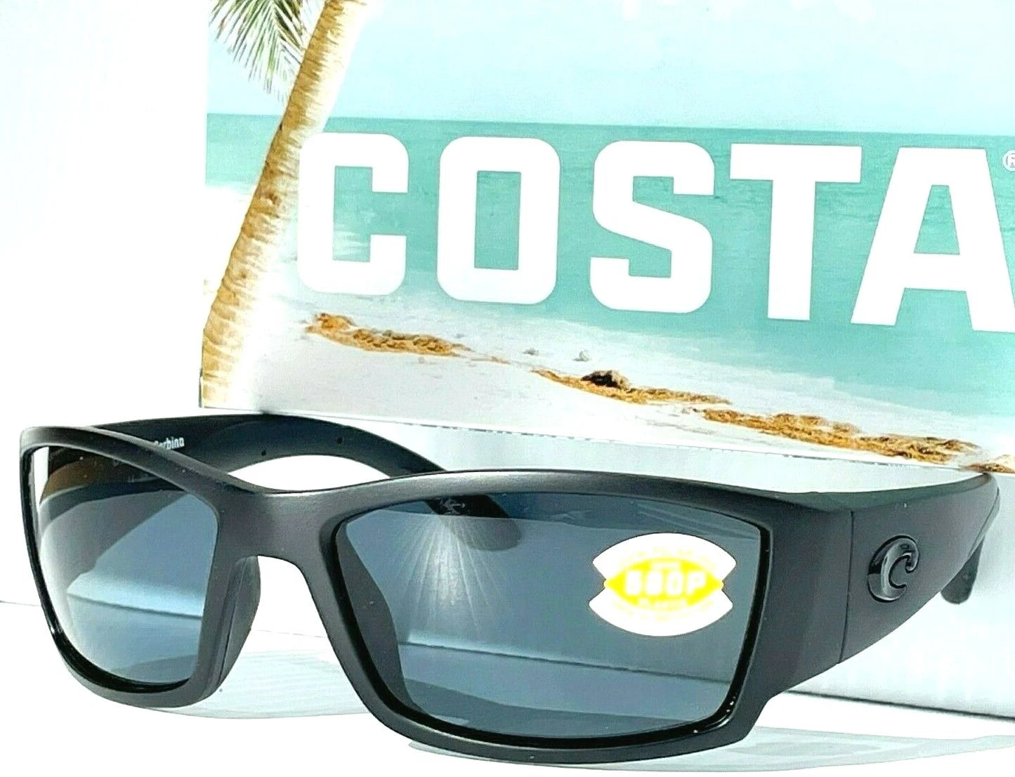 COSTA Del Mar CORBINA Matte Blackout POLARIZED 580P Grey lens Sunglass CB 01