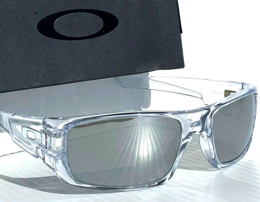 Oakley CRANKSHAFT Shiny Clear Frame POLARIZED Galaxy Chrome Mirror Lens Sunglass 9239-04- Two-Lens Bundle!