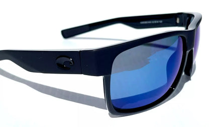 Costa Del Mar HALF MOON Shiny & Matte Black POLARIZED Blue 580P Sunglass HFM 155