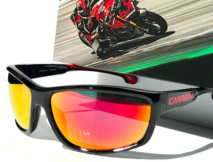 Carrera DUCATI CARDUC Shiny Black Frame Red Mirror Lens Sunglass 002/S 0A4UZ