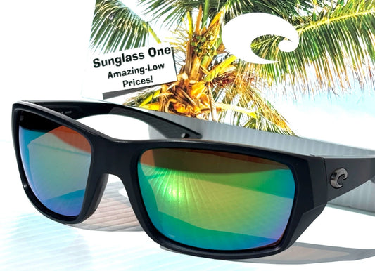 Costa Del Mar TAILFIN Matte Black POLARIZED Green Mirror 580P Lens Sunglass 9113-07 57mm