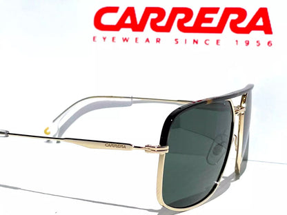 CARRERA Polished Gold Tortoise Aviator Green Grey Lens Sunglass 152/S 0PEF