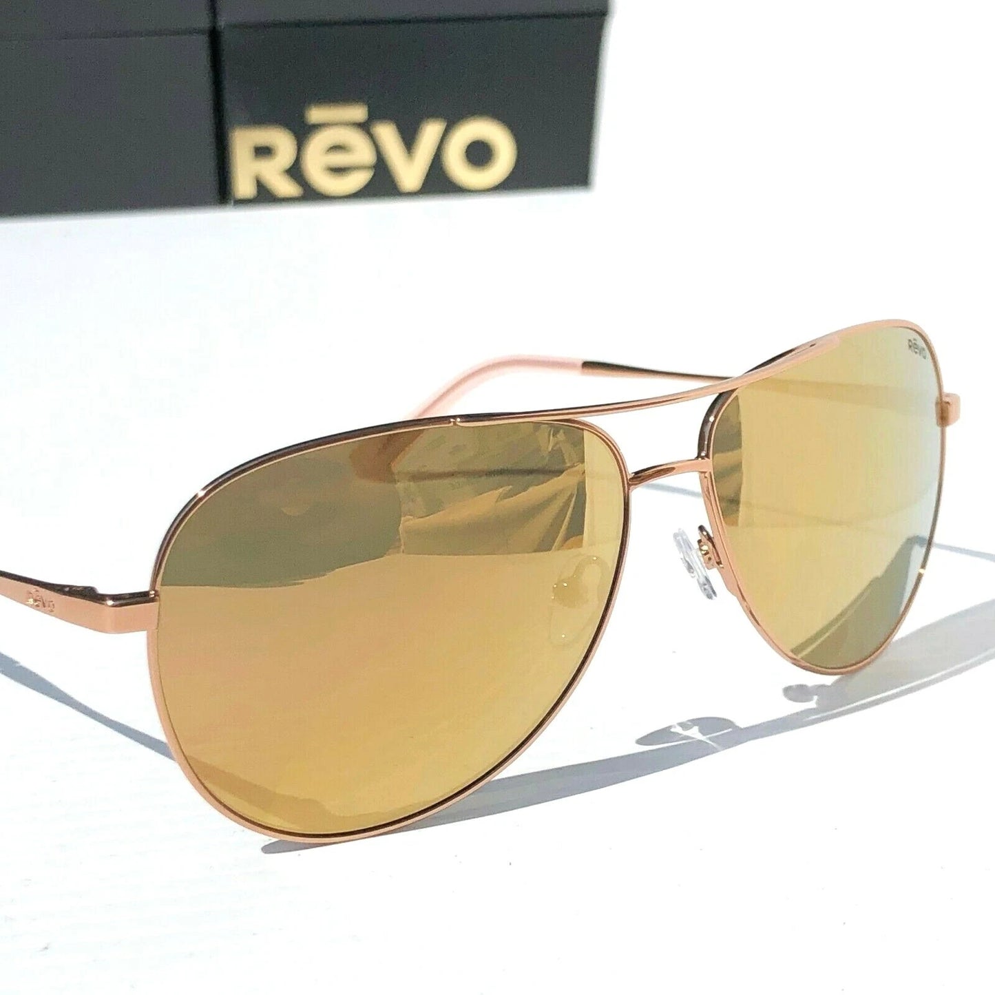 REVO RELAY S Rose Gold POLARIZED Champagne Lens Sunglass RE 1014 14 CH