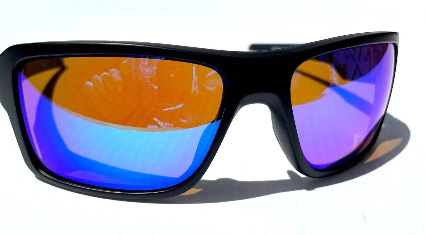 Oakley DOUBLE EDGE Matte Black Frame POLARIZED Galaxy Blue Lens Sunglass oo9380