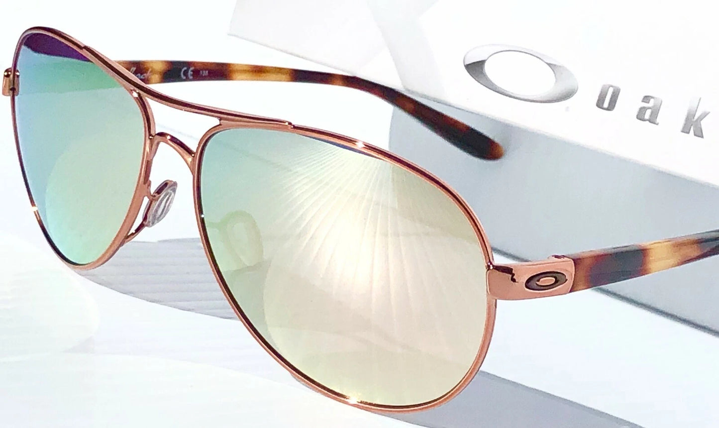 Oakley Feedback Rose Gold Frame POLARIZED Galaxy Rose Mirror Lens Sunglass oo4079