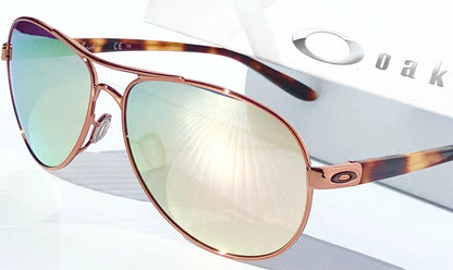 Oakley Feedback Rose Gold Frame POLARIZED Galaxy Rose Mirror Lens Sunglass oo4079