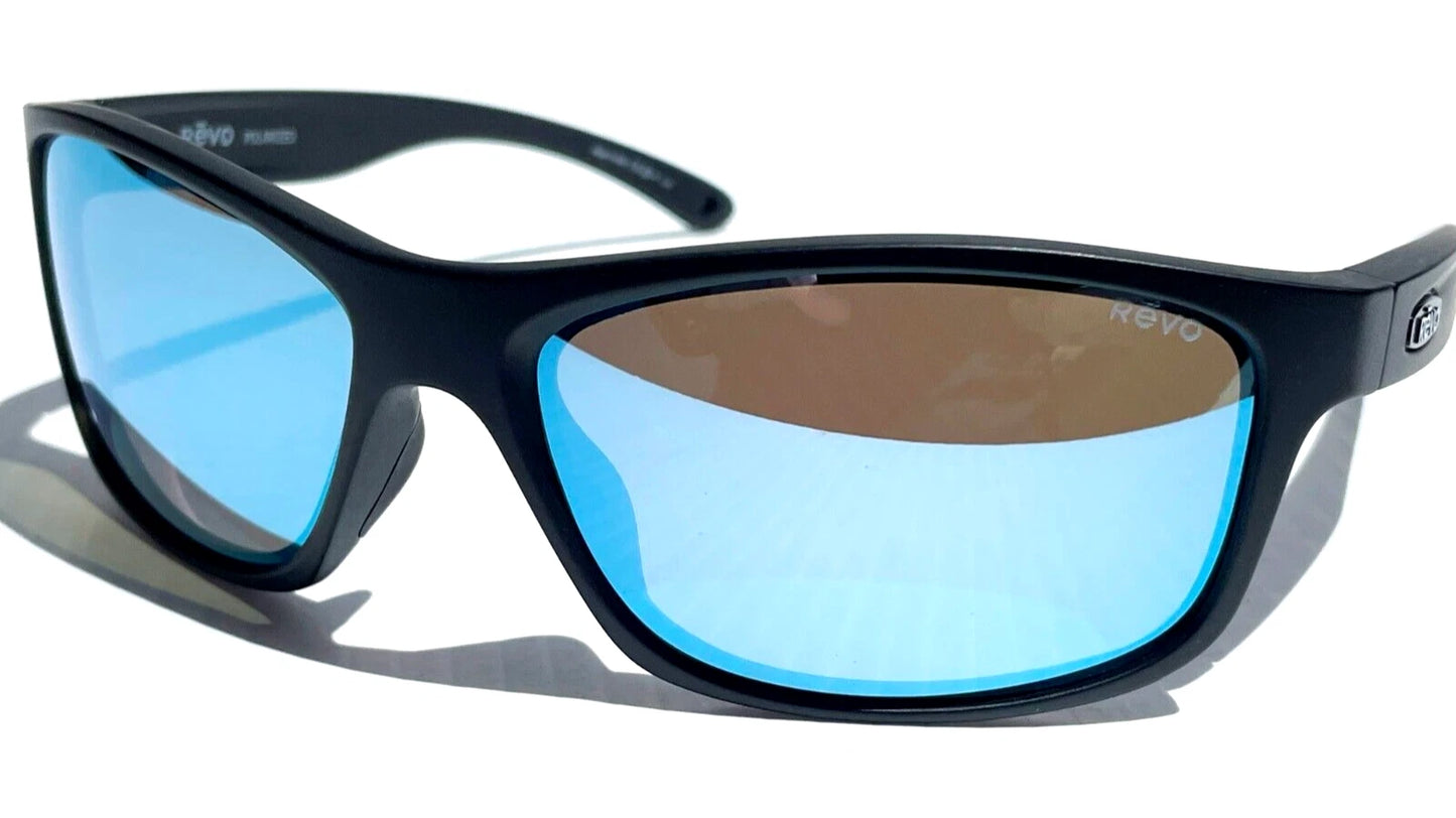 REVO HARNESS Matte Black POLARIZED Blue Water Lens Sunglass RE 4071 11 BL