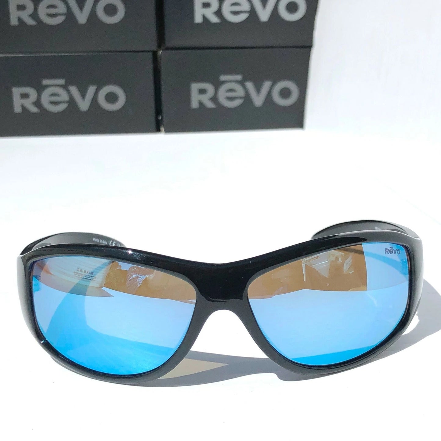 REVO TANDER Black POLARIZED Blue Water Lens Sunglass RE 5014 01 BL