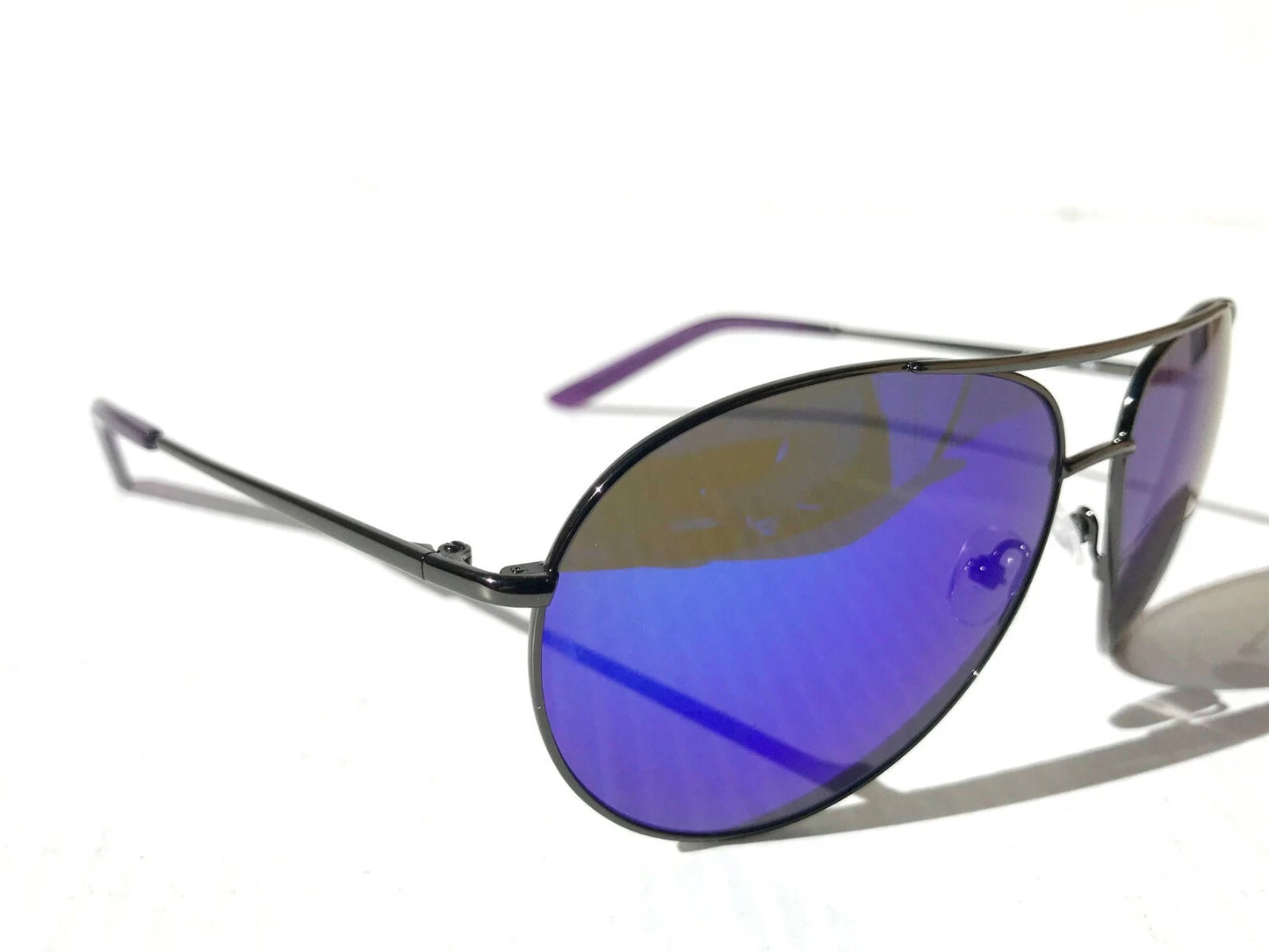 NIKE Chance Gunmetal Chrome Aviator Frame Blue Mirrored Lens Sunglass EV1218 055