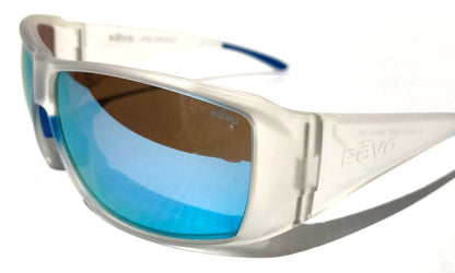REVO DUNE Matte Crystal Clear POLARIZED Blue Lens Sunglass RE 1202 09 BL